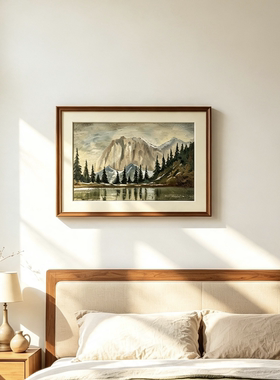 《砚山》立体绷画现代法式中古风客厅风景装饰画复古餐厅玄关挂画