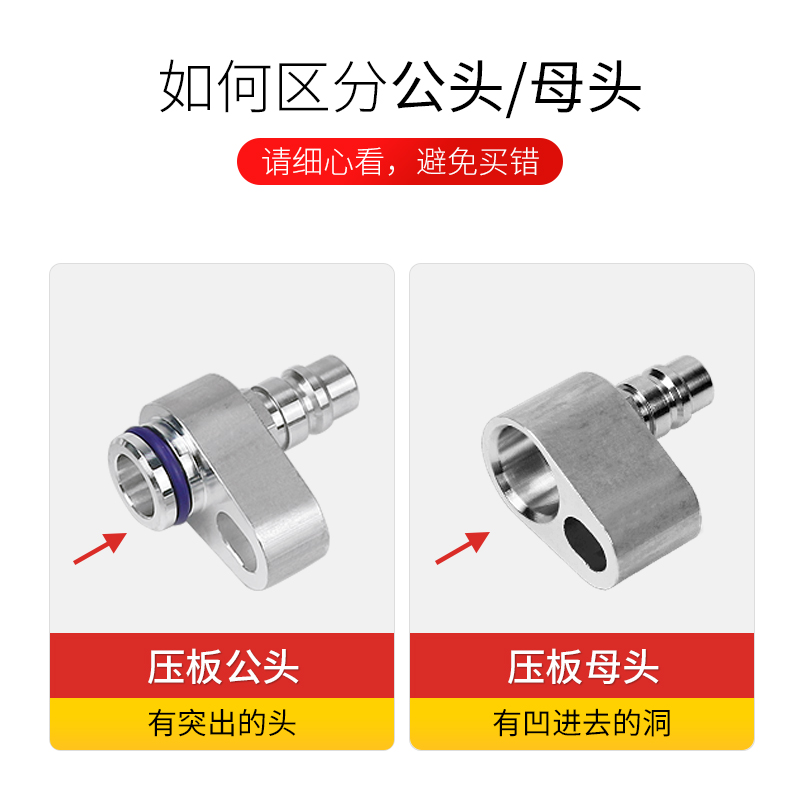 汽车空调检漏工具压缩机堵头空调管冷凝器头分段测漏堵漏压板接头 - 图1