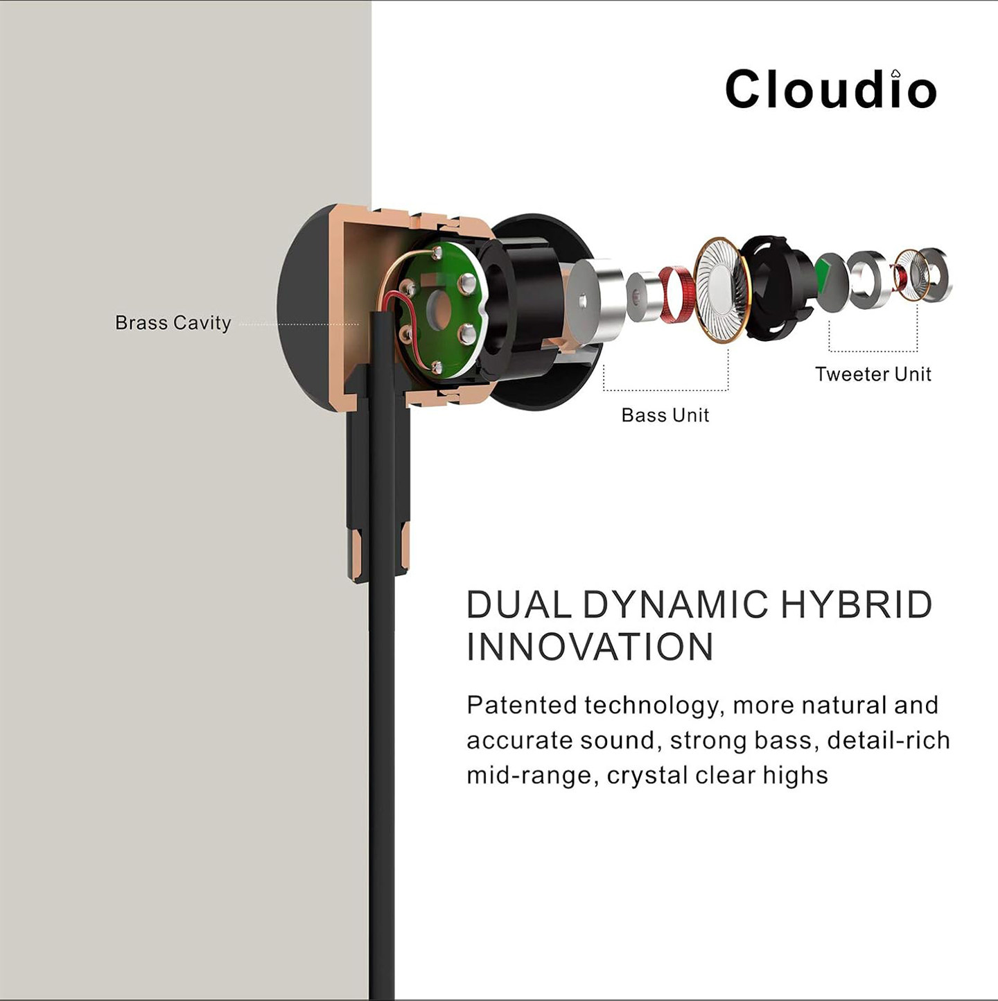 62美刀Cloudio有线HIFI耳机入耳式高保真双动圈6-70000Hz超宽频响,淘宝优惠券,粉丝福利购,淘宝优惠卷