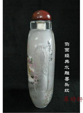 北京翠琦轩内画  大兽头内画鼻烟壶 钟馗老虎 钟馗醉酒
