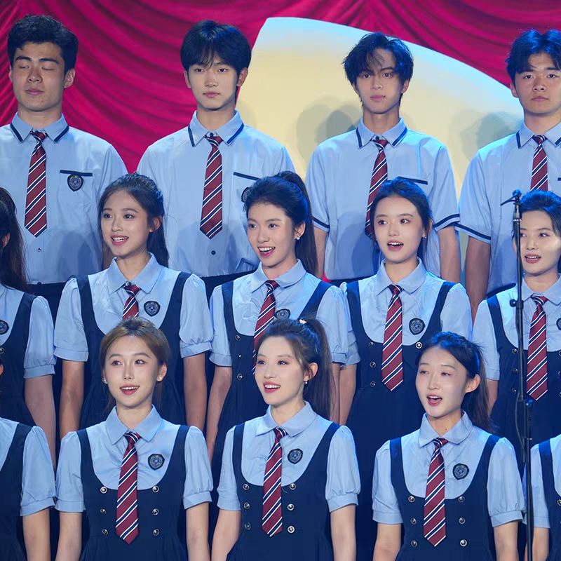 诗歌朗诵合唱演出服中小学生校合唱团比赛表演服学院风毕业班服 - 图1