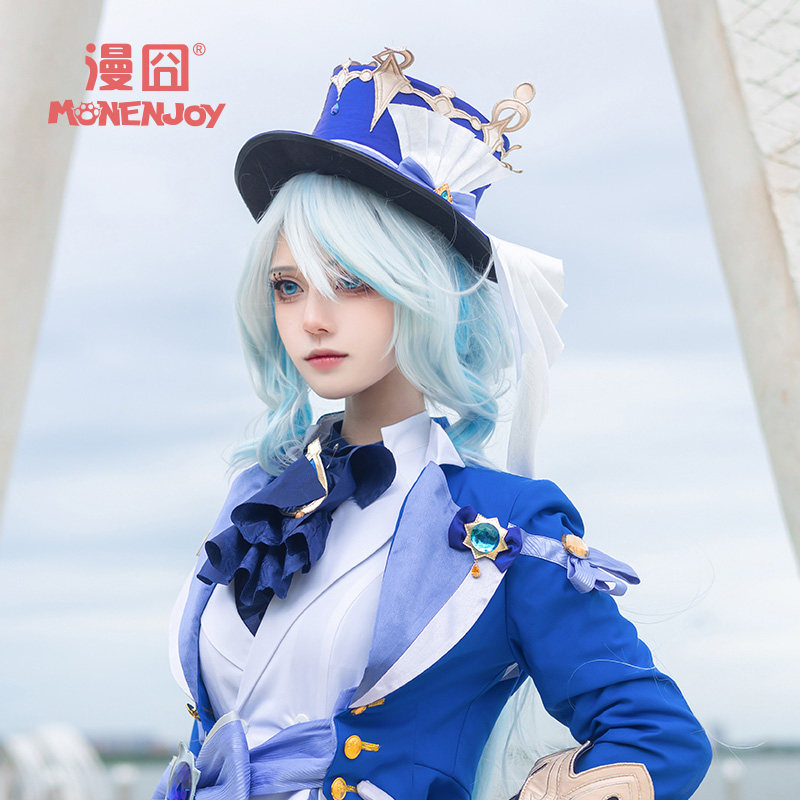 【漫囧】原神cos假发枫丹水神芙宁娜芙卡洛斯挑染cosplay假发现货