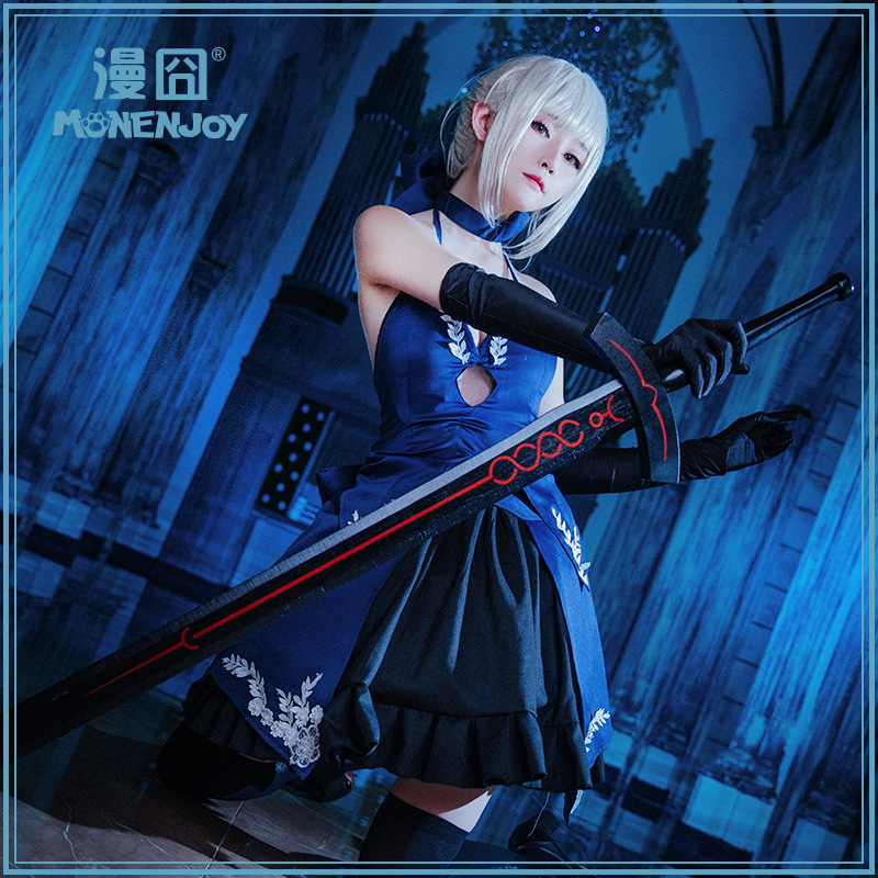 【漫囧】FGO fate吾王 阿尔托利亚cos 黑saber黑礼服cosplay现货 - 图0