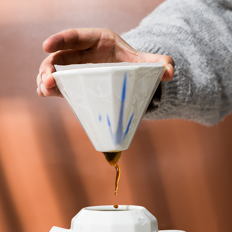 koonan结晶釉工艺陶瓷手冲咖啡壶套装V60滤杯咖啡过滤器分享壶 - 图1