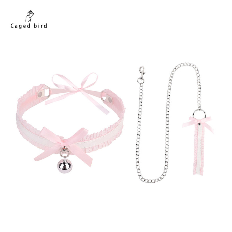 笼中鸟蕾丝小铃铛项圈女蝴蝶结颈带choker饰品脖圈锁骨链手链套装,淘宝优惠券,粉丝福利购,淘宝优惠卷