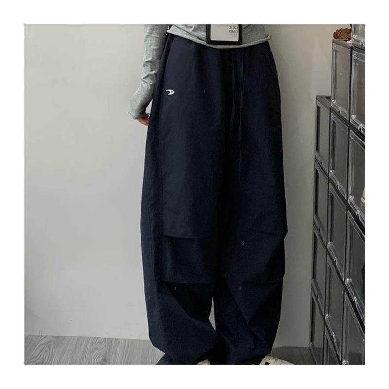 藏青色阔腿工装裤女秋冬加绒胖妹妹mm梨形身材高腰遮胯休闲运动裤,淘宝优惠券,粉丝福利购,淘宝优惠卷