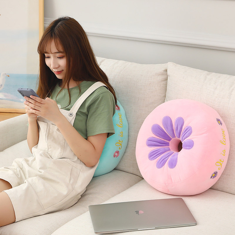 可爱蒲团毛绒坐垫加厚圆形地板垫家用地上榻榻米垫客厅日式窗台垫