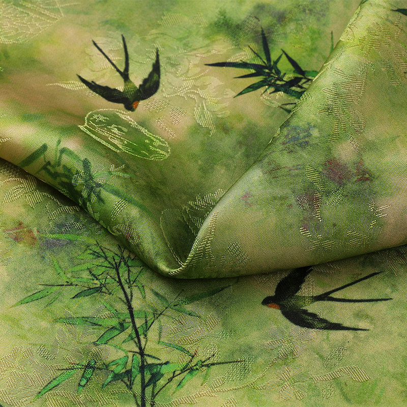 全人丝香云纱印花面料 新中式旗袍连衣裙汉服面料  印花面料现货,淘宝优惠券,粉丝福利购,淘宝优惠卷