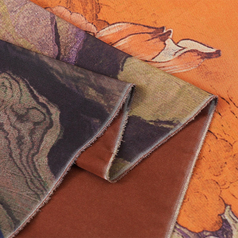 醋酸缎面印花面料 整体印花服装面料  旗袍汉服布料可零剪现货,淘宝优惠券,粉丝福利购,淘宝优惠卷