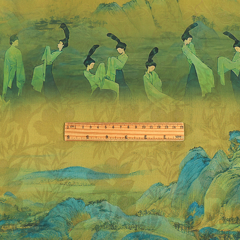 红云纱花萝印花面料 旗袍连衣裙包包手工DIY布料 只此青绿印花布,淘宝优惠券,粉丝福利购,淘宝优惠卷