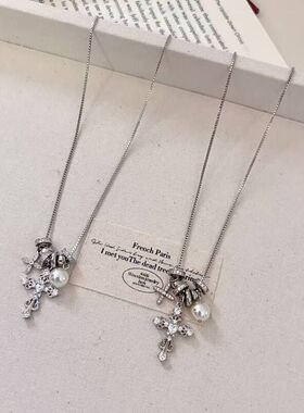 轻奢珍珠项链爆款爱心锁骨精致