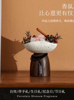 高级感扩香晶石无火香薰精油摆件