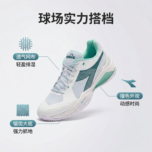 在售155刀！出老美男女专业球场训练抗扭防侧翻网球鞋透气运动鞋 - 图2