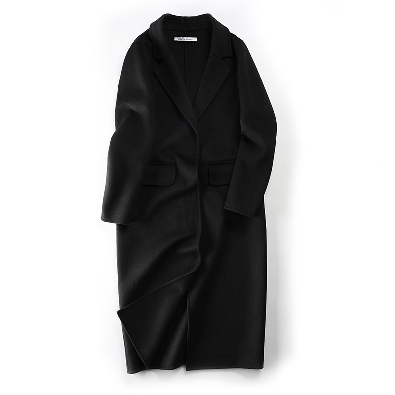 明星同款20新款黑色过膝双面绒羊绒呢子大衣中长款羊毛呢外套女冬,淘宝优惠券,粉丝福利购,淘宝优惠卷