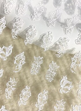 白色镂空雕花浮雕美甲贴纸