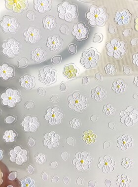网红小清新白色五瓣花美甲贴纸