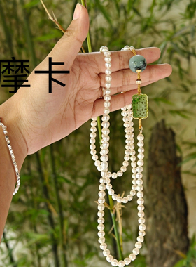 高档大气复古典雅国风大自然气质饰品富贵感天然淡水珍珠项链女款