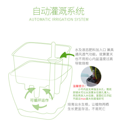 方形绿萝花盆绿箩多肉植物懒人花盆特大口径小号自动吸水花盆塑料-图2