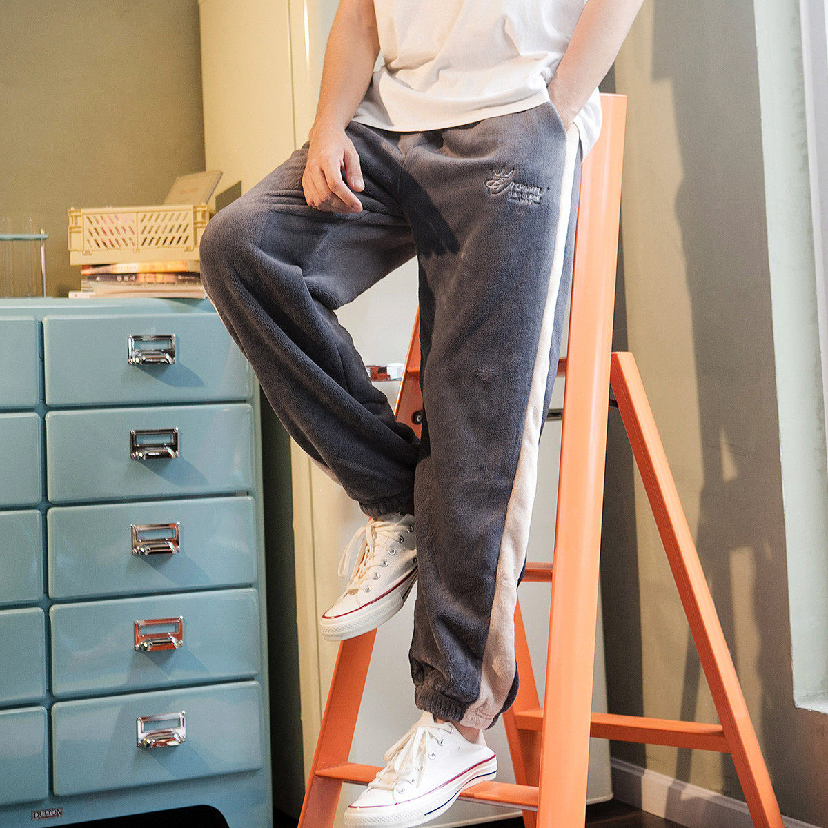 芬腾男士冬季珊瑚绒时尚北极绒睡裤 芬腾润诚保暖裤