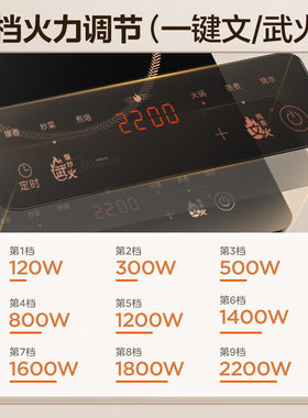 美的电磁炉2025新款家用大火力专用炒菜火锅多功能电池炉22XA12