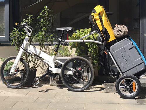出口正品两轮双包行李拖车购物自行车拖车手拉车铝合金拖挂车旅行 - 图2