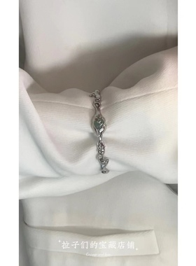 国风玉石戒指小众设计冷淡风开口食指戒新中式宝石ins甜酷风指环