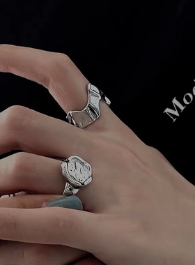 不规则纹理戒指女冷淡风小众设计