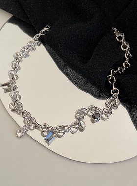 拉子们的宝藏店铺法式小众轻奢钛钢水滴镶钻项链甜酷风百搭配锁骨