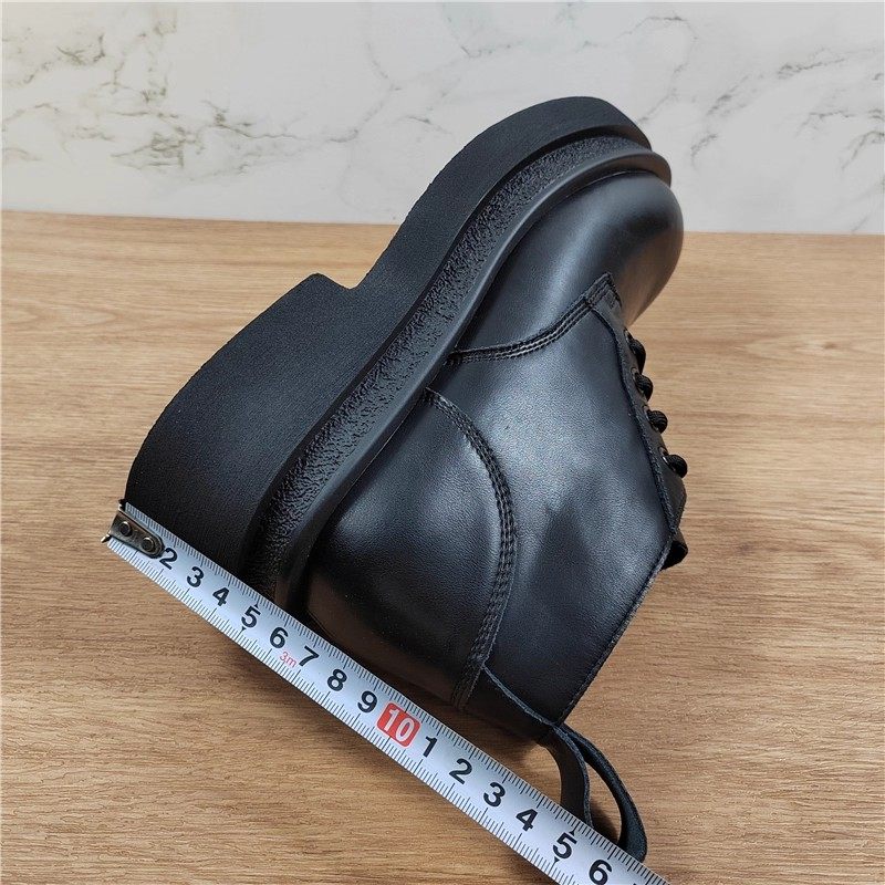 厚底真皮马丁靴女40码女靴2025新款英伦风系带小个子松糕底短靴子,淘宝优惠券,粉丝福利购,淘宝优惠卷