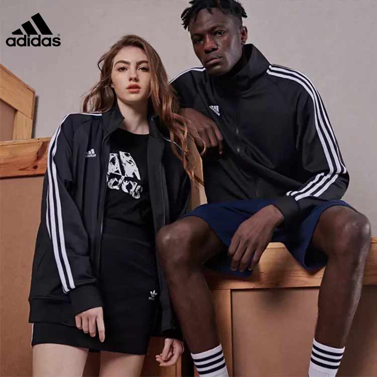 Adidas阿迪达斯外套春夏男女旗舰官网经典条纹休闲运动轻薄夹克衫 - 图0