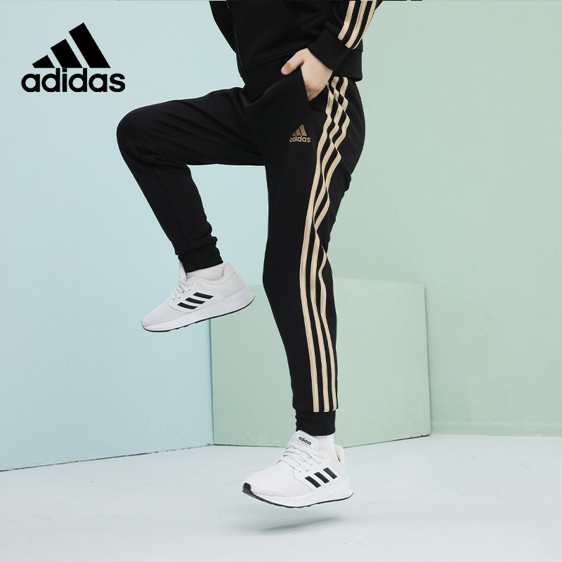 adidas阿迪达斯童装男女童裤子春夏新款休闲宽松中大儿童运动长裤 - 图0