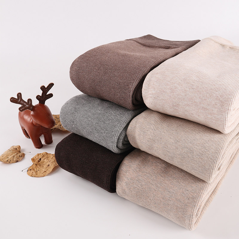 螺纹外穿春秋加绒显瘦灰色连裤袜 奢缇诗服饰打底裤