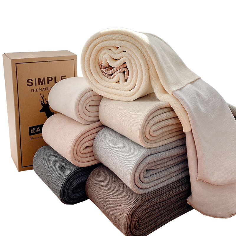 螺纹外穿秋冬季加绒显瘦灰色棉裤 奢缇诗服饰打底裤