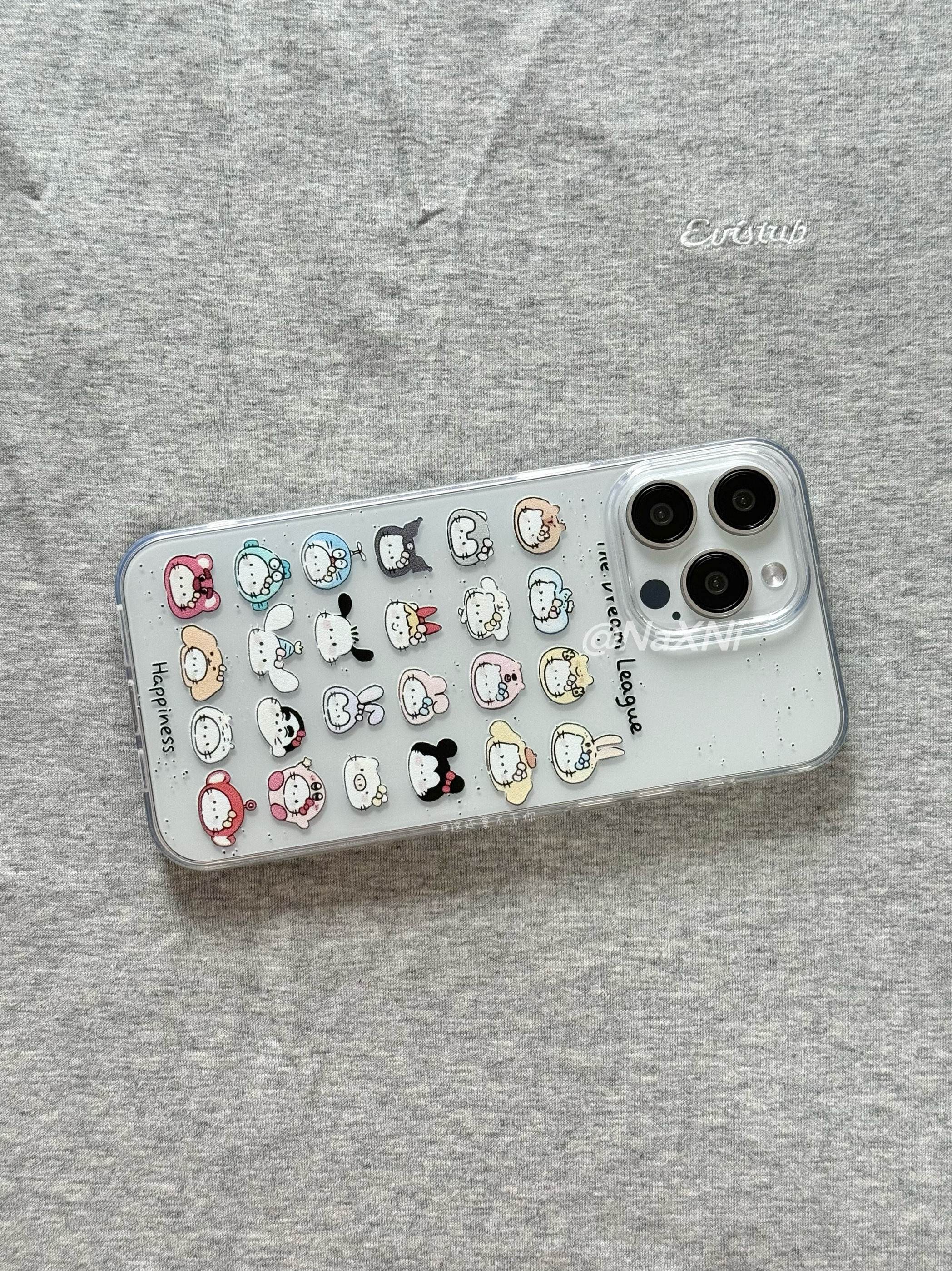 满屏可爱三丽鸥头套kitty适用于iphone17ProMax手机壳新款苹果15pro卡通凯蒂猫保护套16透明磨砂硅胶软壳