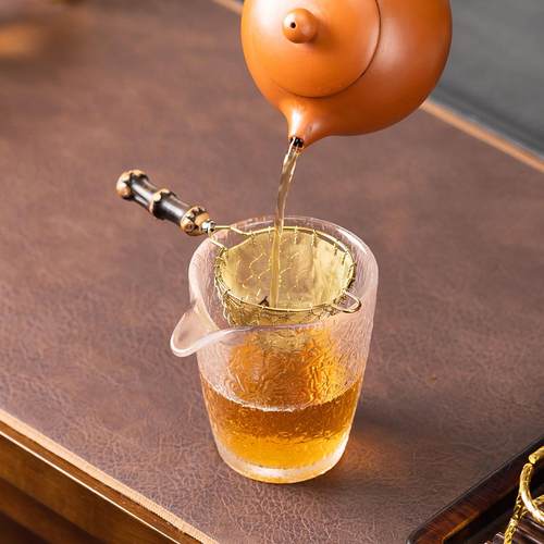 不锈钢茶漏滤茶器紫竹茶滤功夫茶具配件茶漏斗茶道过滤器家用茶隔 - 图2