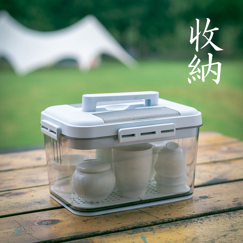 户外茶具收纳盒沥水防尘整理箱家用手提收纳箱便携旅行茶杯存放盒,淘宝优惠券,粉丝福利购,淘宝优惠卷