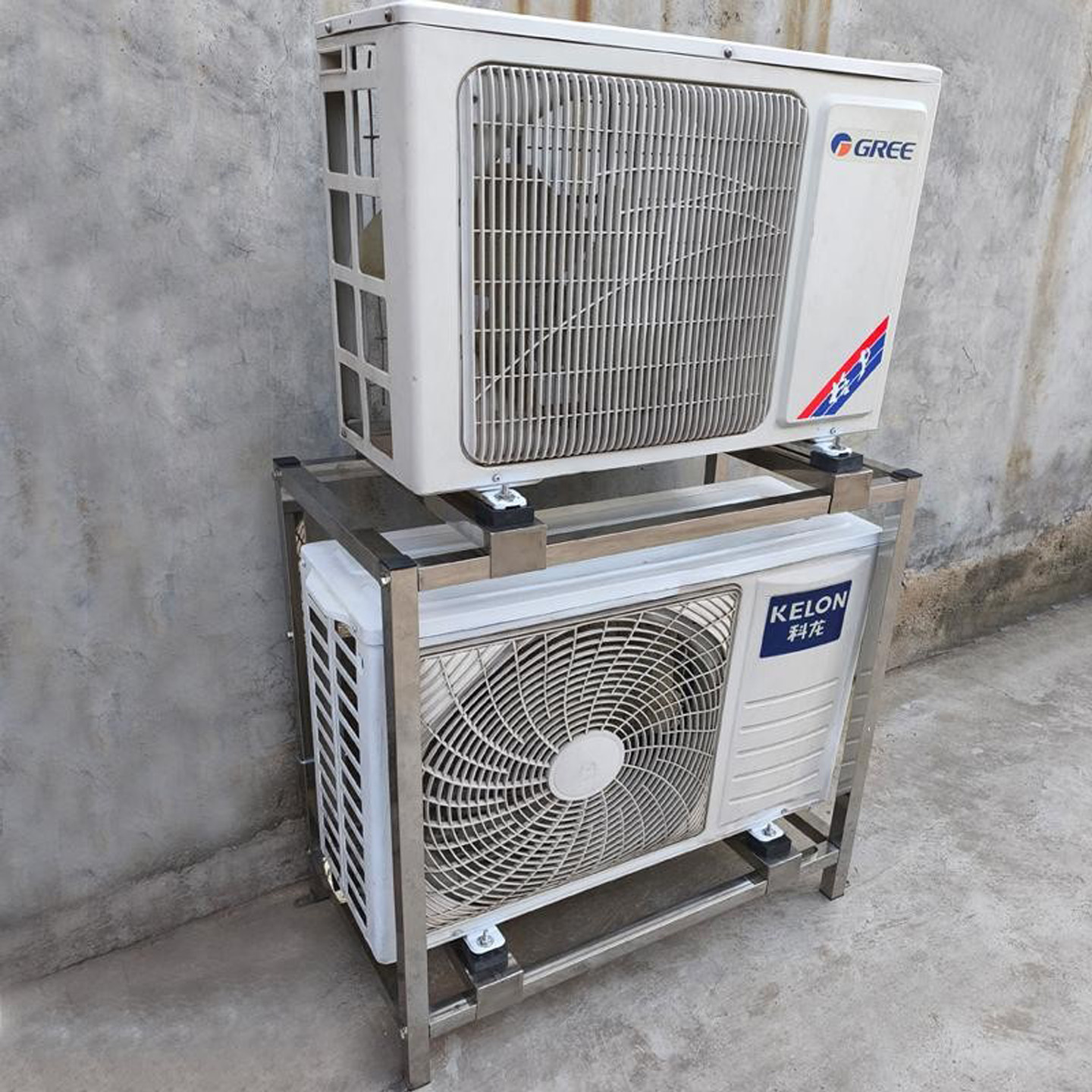 单双层空调外机落地架中央空调挂机柜机底座增高架空气能防震叠放 - 图0