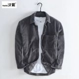 汉絮 Двухцветная демисезонная ретро вельветовая рубашка для отдыха, свободный крой