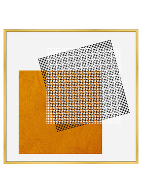 轻奢风橙色沙发背景墙客厅装饰画