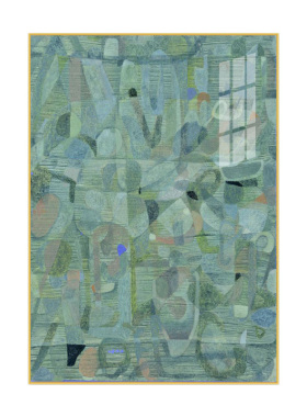 现代简约晶瓷画装饰画沙发背景墙绿色抽象样板房别墅玄关艺术挂画