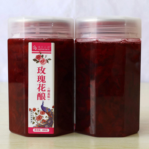 云南绫悦花语玫瑰花酿400g花蜜果酱蜂蜜鲜花馅调料鲜花酱玫瑰糖酱 - 图2
