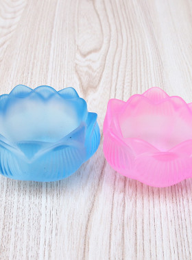 七彩琉璃酥油灯座酥油灯家居节日装饰摆件中式莲花灯蜡烛台