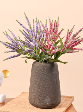 仿真鼠尾草婚庆装饰花紫色薰衣草绿植塑料餐桌花家居工程摆件假花