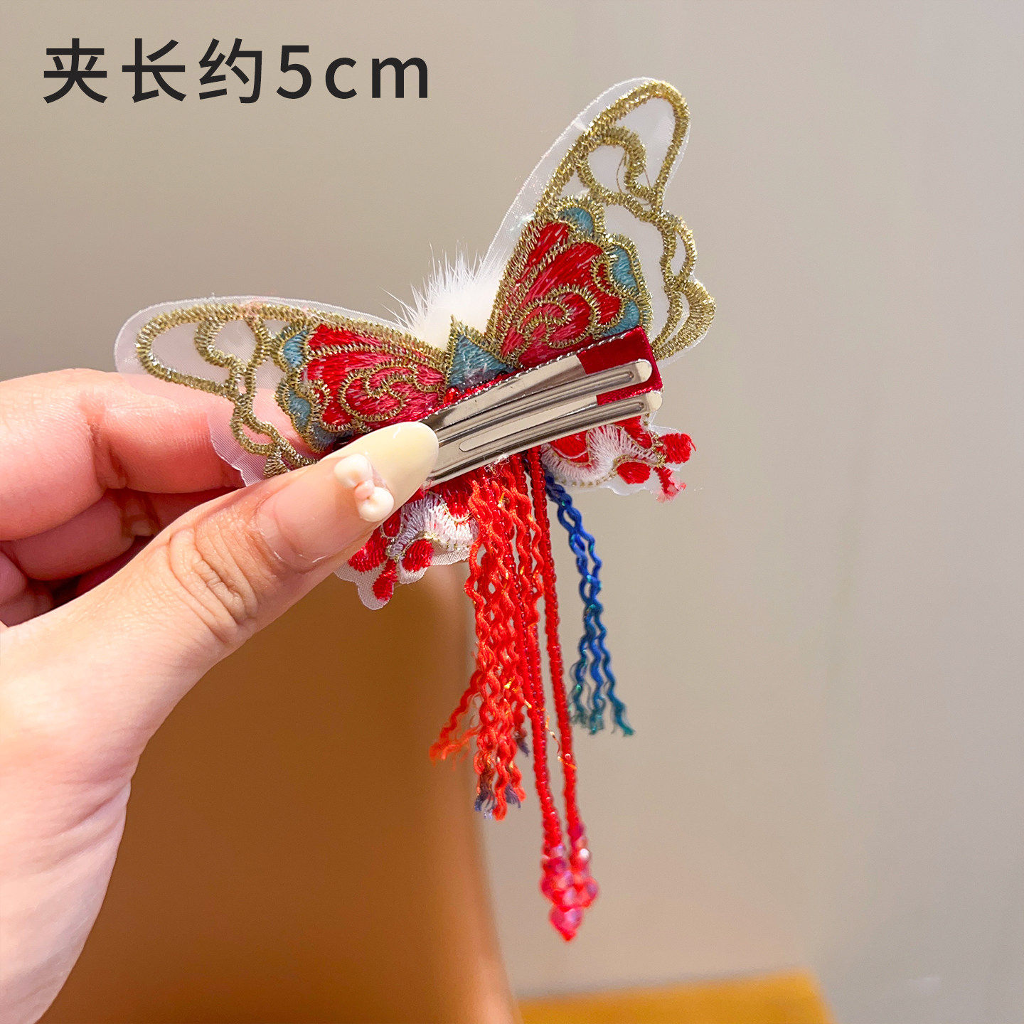 中国风醒狮流苏发夹女新年毛绒头饰一对装女童汉服配饰古风舞狮,淘宝优惠券,粉丝福利购,淘宝优惠卷