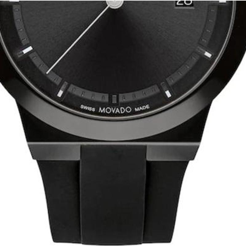 摩凡陀Movado Bold Fusion系列男子硅胶表带不锈钢盘黑色石英手表-图2