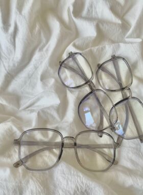 显脸小透明眼镜框防蓝光