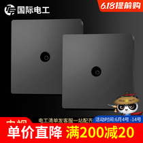 Two mounted switch sockets One CCTV socket 10% Two panels Cable TV TV frosted Black Nordic