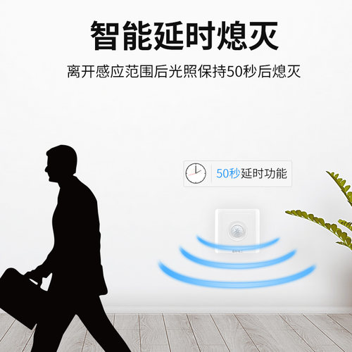 红外线人体感应开关楼道走廊传感器过道感应器自动开关灯人来即亮 - 图1