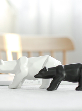 南笙动物陶瓷摆件客厅台面装饰品