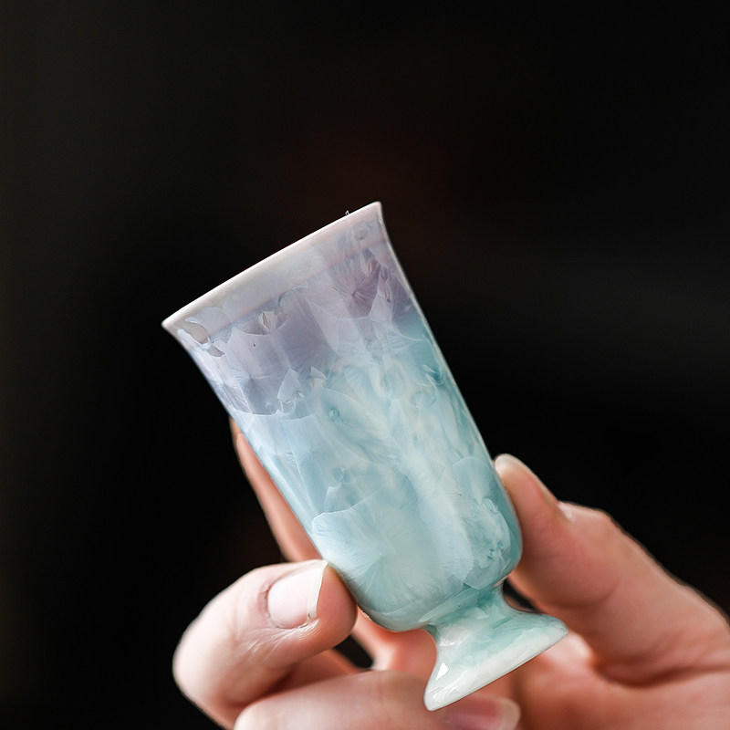 结晶釉渐变色窑变陶瓷闻香杯功夫茶具高脚杯品茗杯器具茶艺杯茶杯,淘宝优惠券,粉丝福利购,淘宝优惠卷